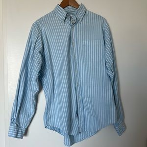 Brooks Brothers Cotton button down 15.5 - 6, light blue with white stripes